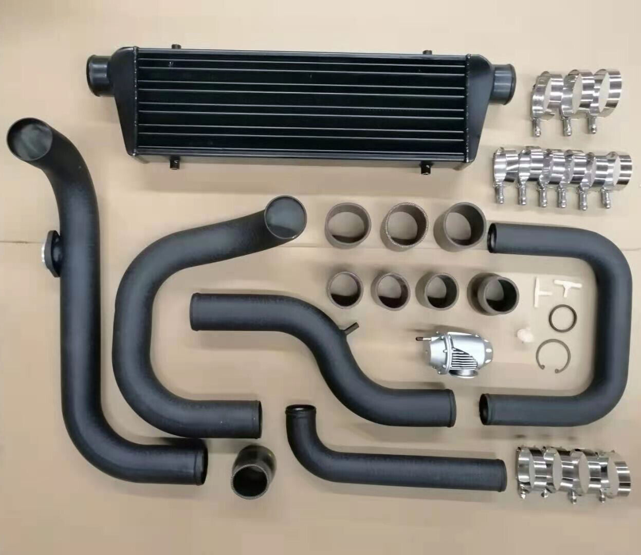 Black Intercooler Piping kit SQV BOV + Silicone Coupler 92-00 Honda Civic EG EK