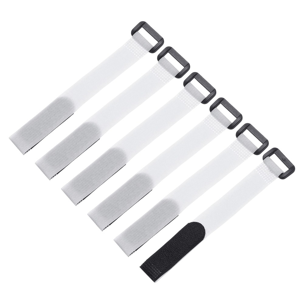 6Pcs Battery Tie Down Straps,0.8x8" White Nylon Hold Down Hook Loop Strap