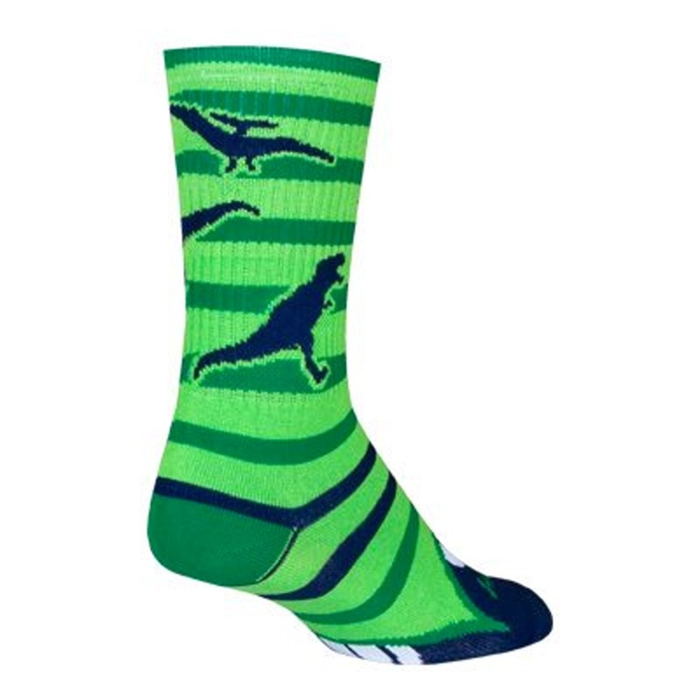 SockGuy, Adults' Crew Cuff Socks - Small/Medium, Dinotopia