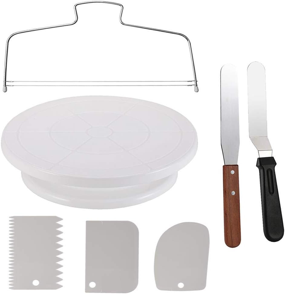Cake Decorating Turntable,Cake Decorating Supplies with Decorating Comb/Icing Sm