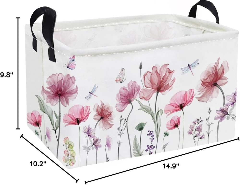 Essme Rectangular Flower Basket,Girls Baskets Empty with Handles,Cute Baskets...