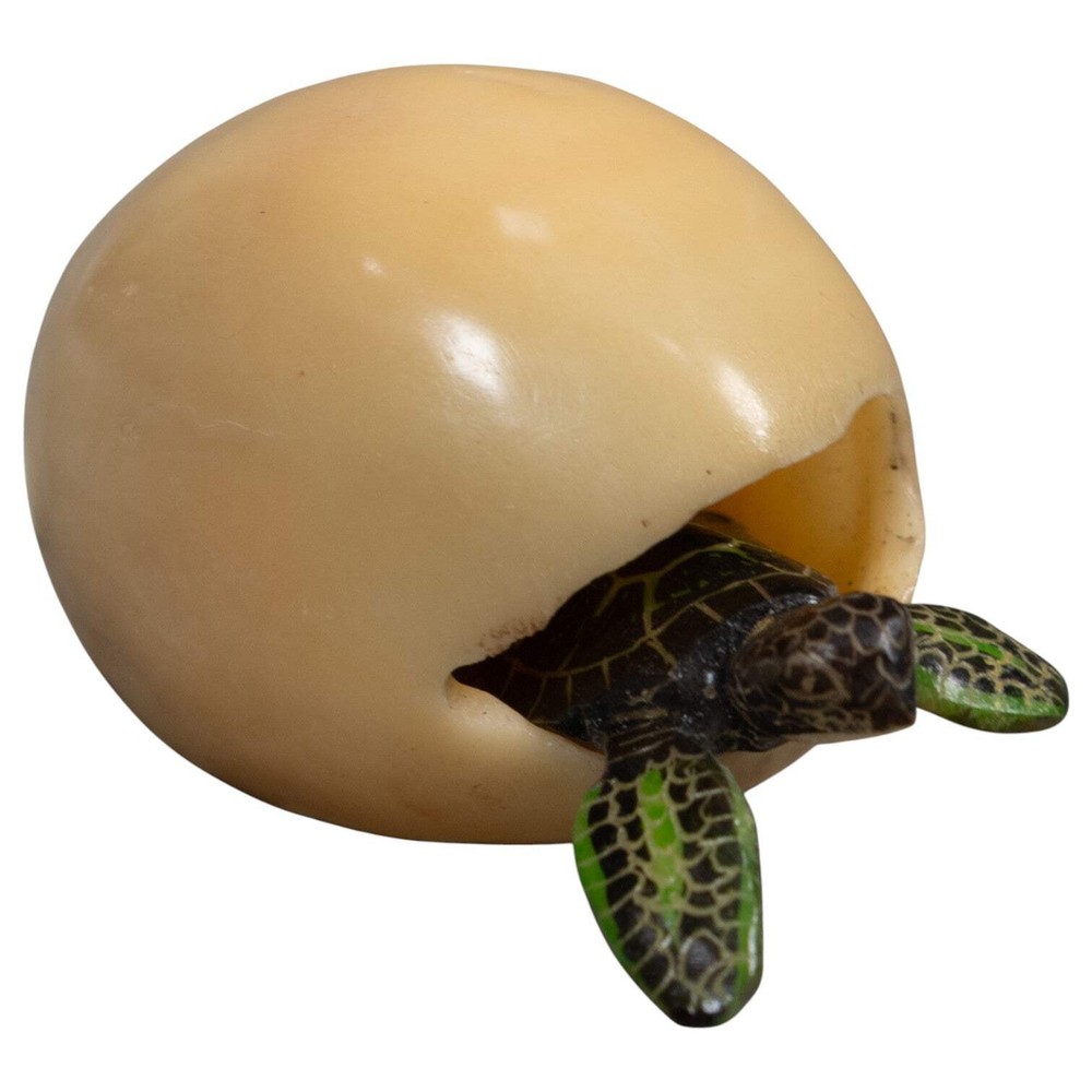Sea Turtle Emerging From Egg Tagua Carving