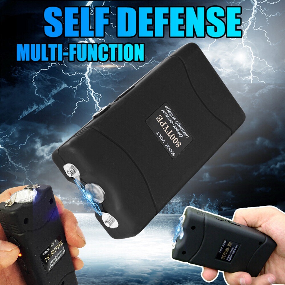 Stun Gun Micro Mini BLACK 800 380 BV Rechargeable LED Flashlight