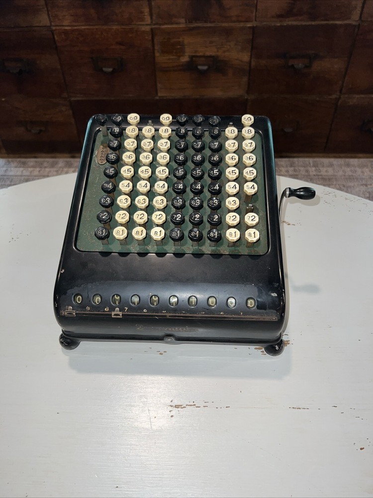 Antique Burroughs Class 5 10 Column Key Driven Calculator Adding Machine Decor