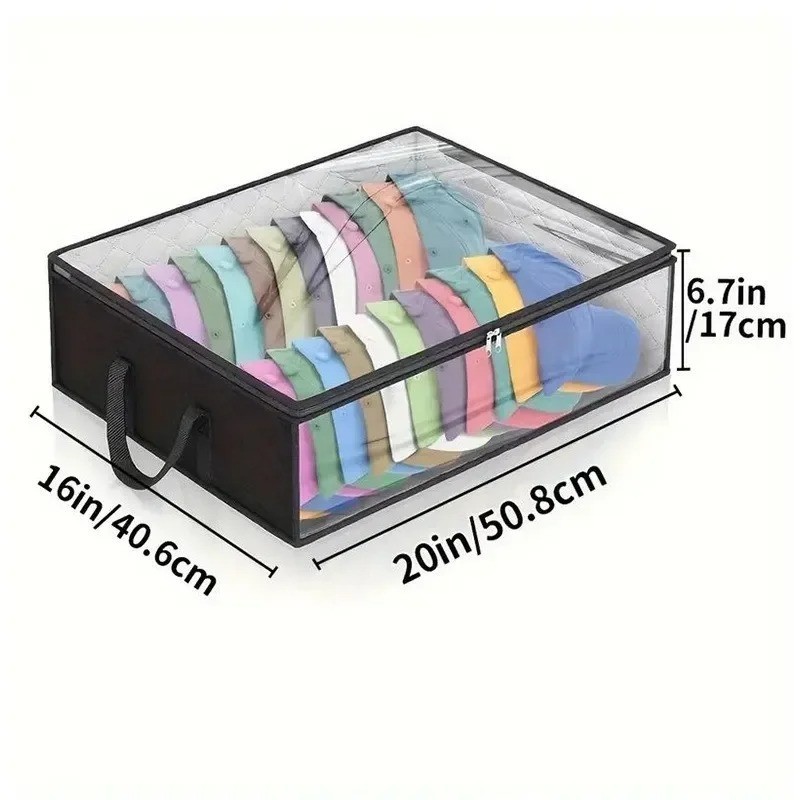 Collapsible Baseball Cap Storage Box, Large Capacity Multifunctional Hat Bag, Ca