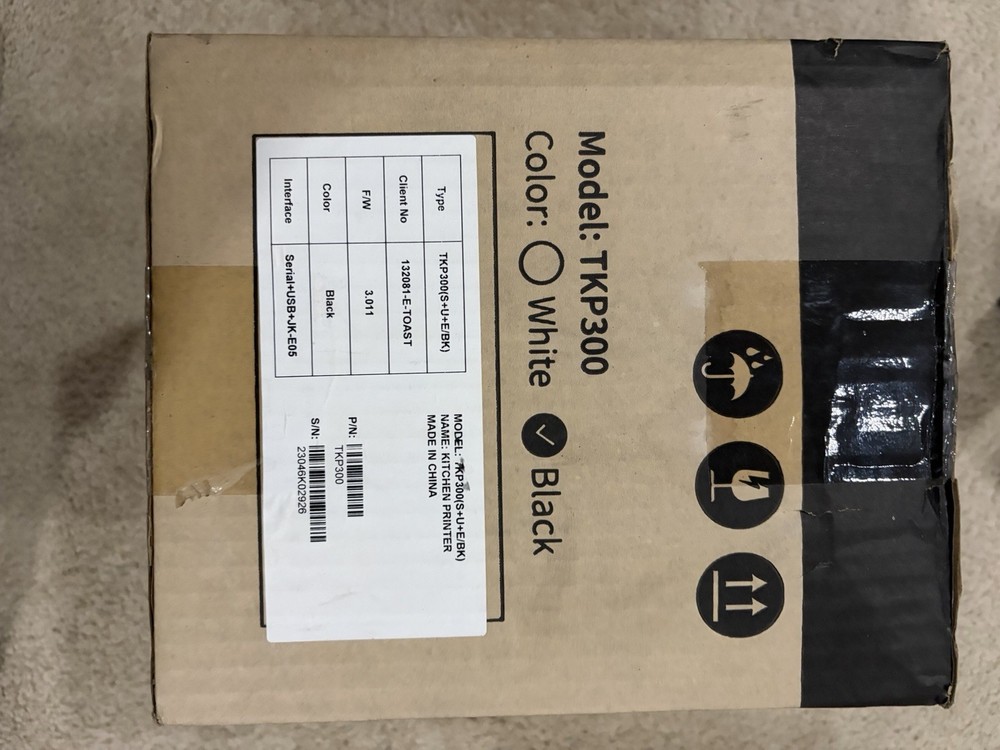 Toast TKP300 Thermal Kitchen Printer Serial USB for Restaurant