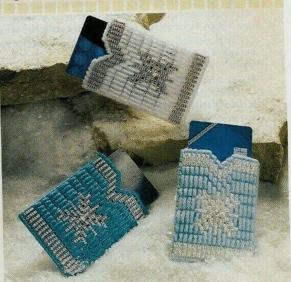 SNOWFLAKE GIFT-CARD SLEEVES CHRISTMAS PLASTIC CANVAS PATTERN INSTRUCTIONS