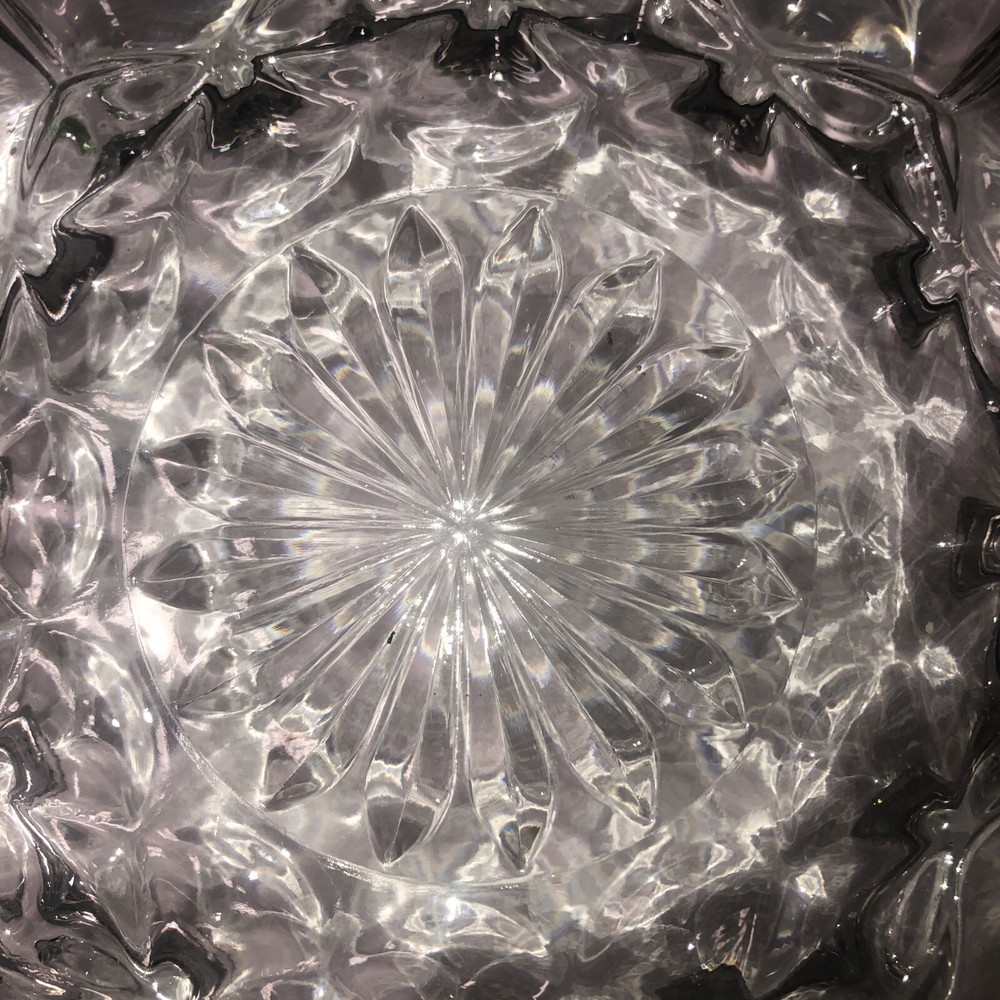 Depression Glass Crystal Bowl Diameter 10”