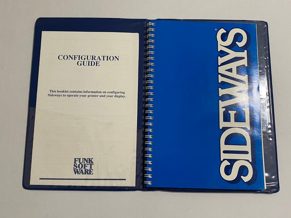 Sideways Software IBM PC Funk MANUAL, 1987 Rotate Spreadsheets for Dot Matrix