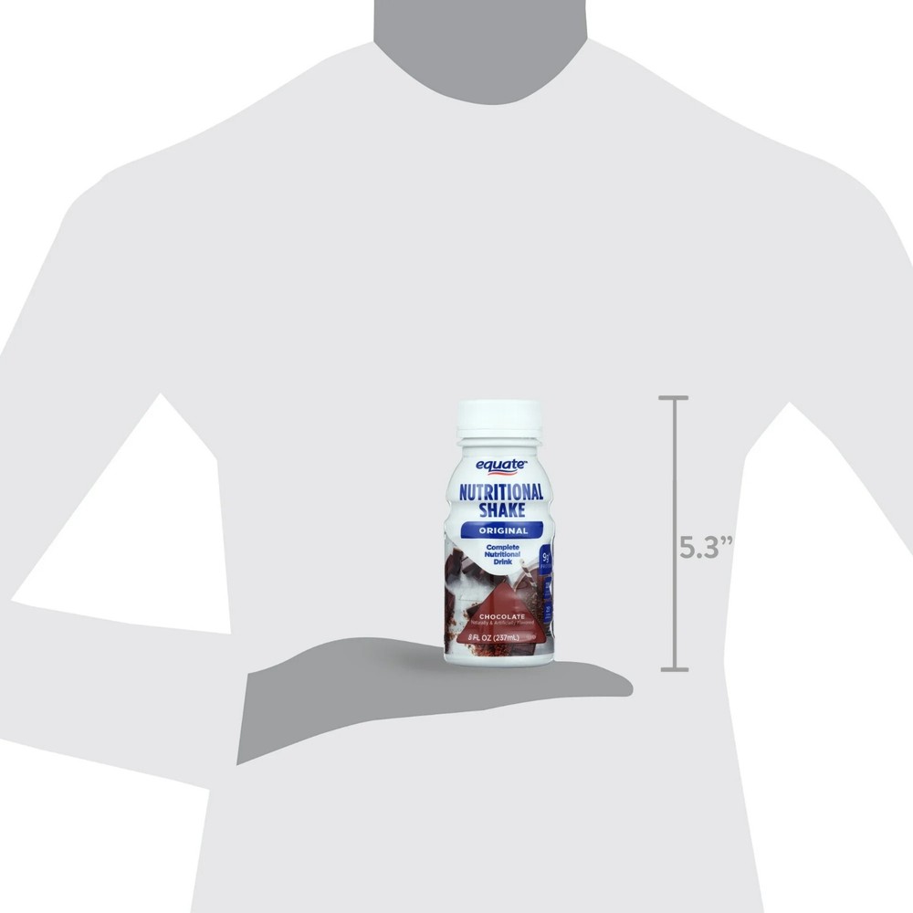 Equate Original Nutritional Shake, Chocolate, 8 Fl Oz, 6 Count