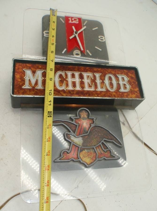 Michelob Lighted Sign Clock - Needs Cleaned