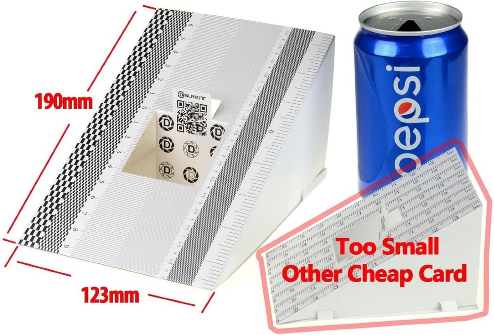 DSLR Lens Focus Calibration Tool Alignment Folding Ruler Card for AF Test 2pcs.