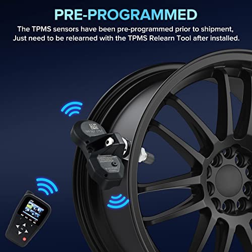 4PCS Programmed TPMS Sensor, 433 MHz Tire Pressure Sensor 7PP907275F