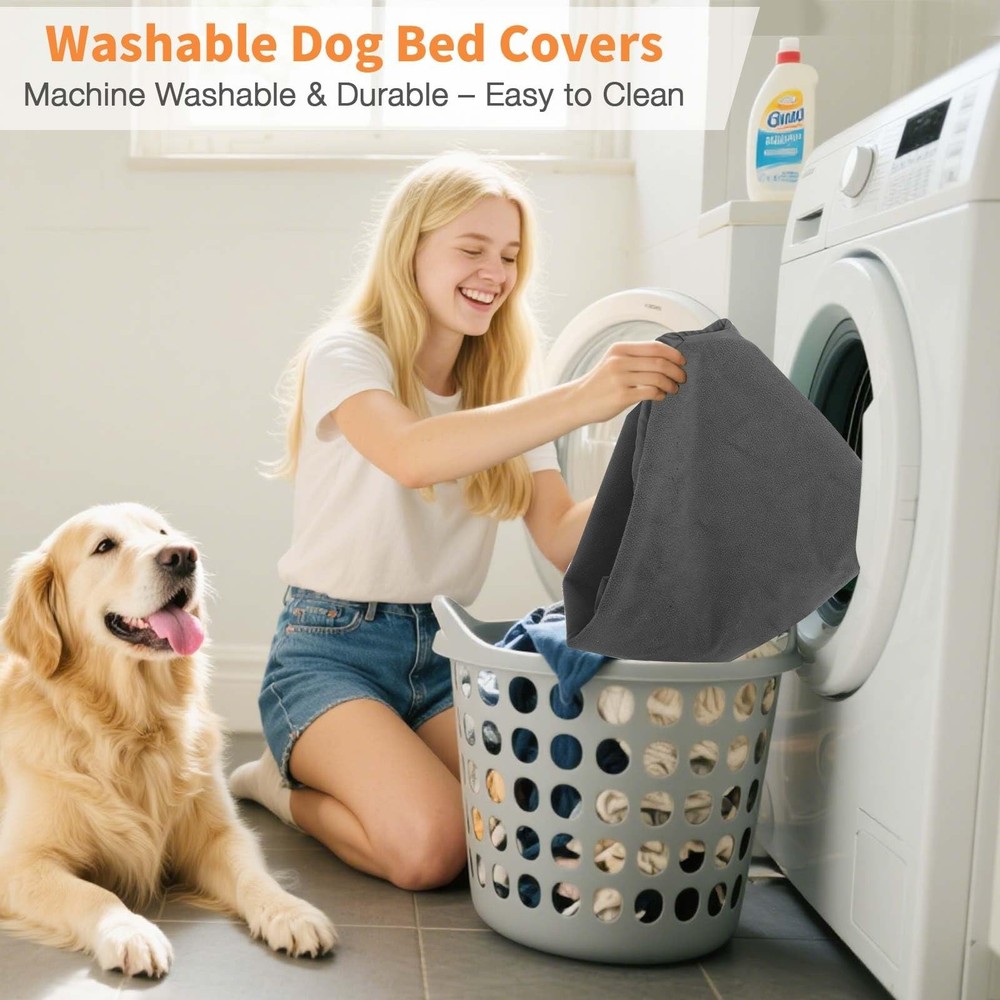 Dog Bed Covers Replacement Washable Waterproof Round Bed Protector for Donut ...