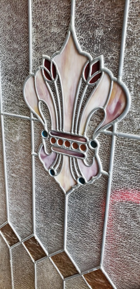 1905 large antique stained glass window