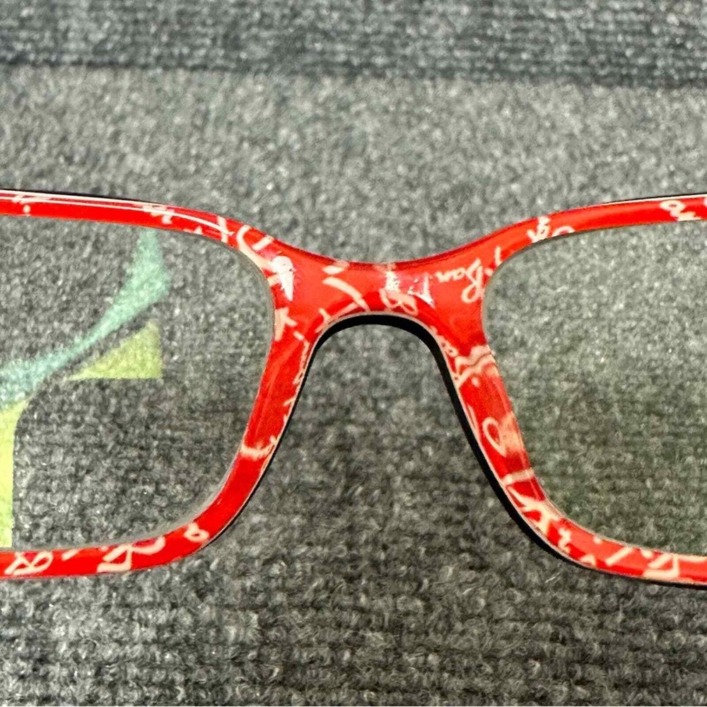 Ray-Ban Highstreet 5206 eyeglass frames case rectangle flex hinges black red