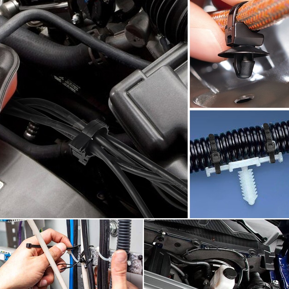 200pcs Wire Harness Clip Assortment 15 Sizes Nylon Cable Ties & Retainers for GM