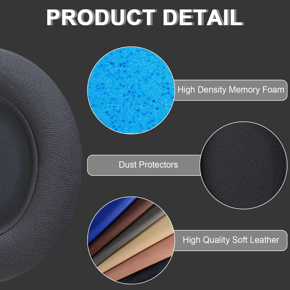 Replacement Ear Pads for Beats Studio 2 & 3 Wired & Shadow Gray