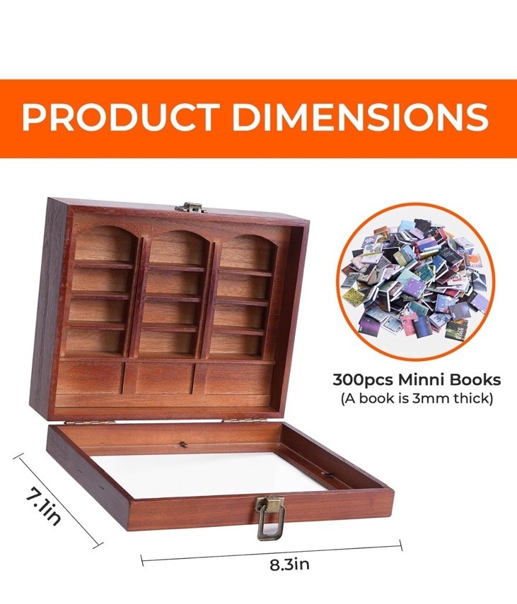 Miniature Bookshelf Puzzle Box New