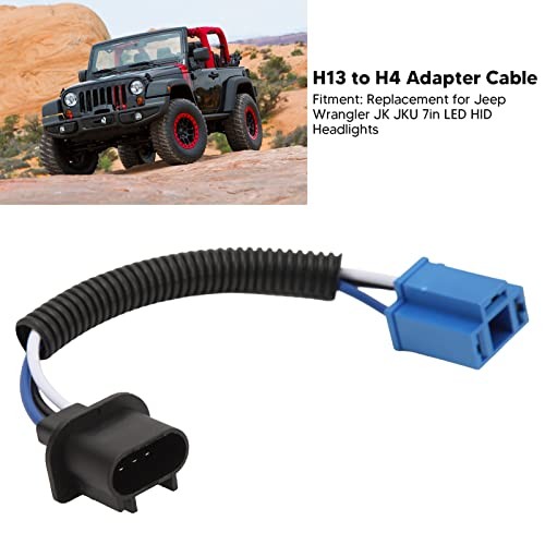H13 Headlight Adapter Cable Harness, 4-Piece Plug and Play Set for Upgrading