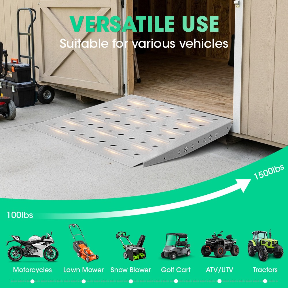 1/2PCS Shed Ramp for Riding Mower&Lawn Anti-Slip Punch Plate Ramp Threshold Ramp