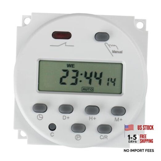 Time Switch Relay,Digital LCD Programmable,24V DC/AC Input,200-250V 16A Timer