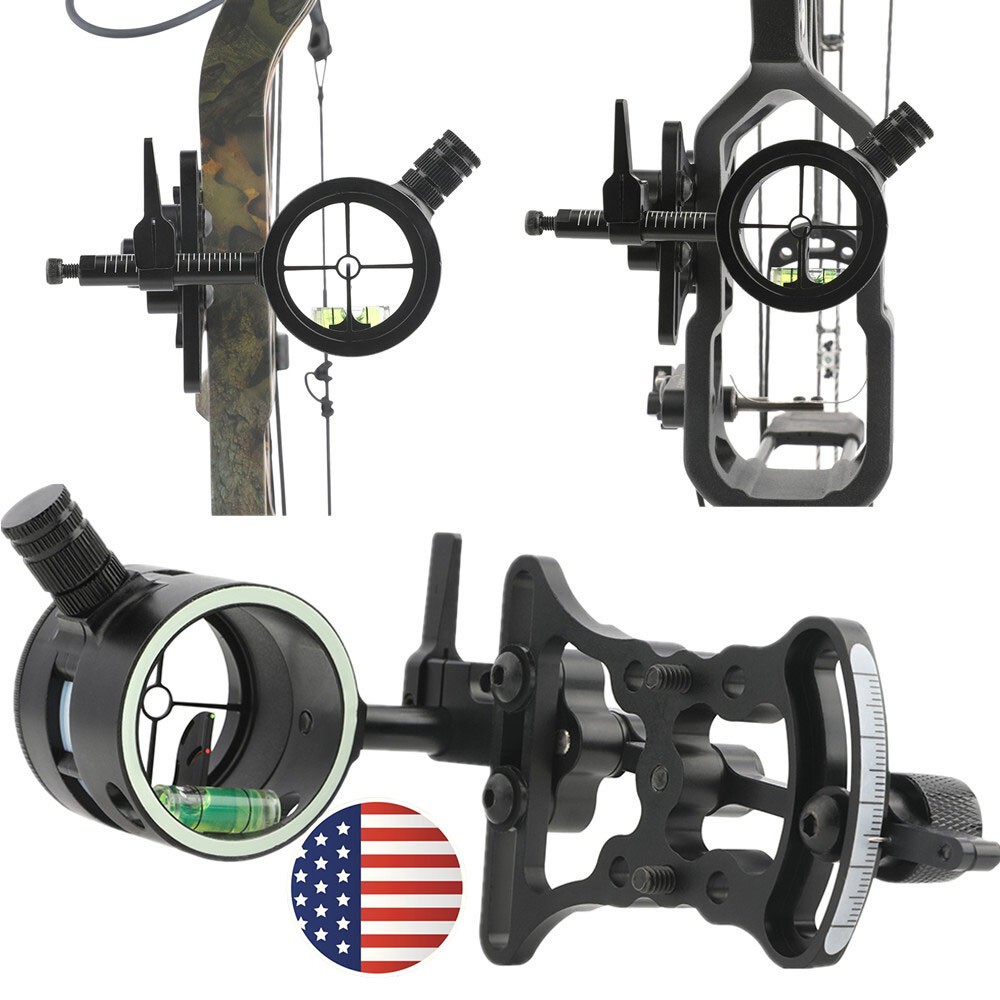 Compound Bow Sight Aviation Aluminum Adjustable Pointer Hunting Shooting Target