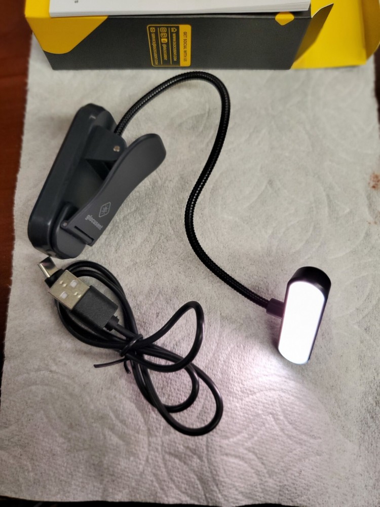Glocusent Horizontal ET-Head Book Light for Reading in Bed, Eye Caring