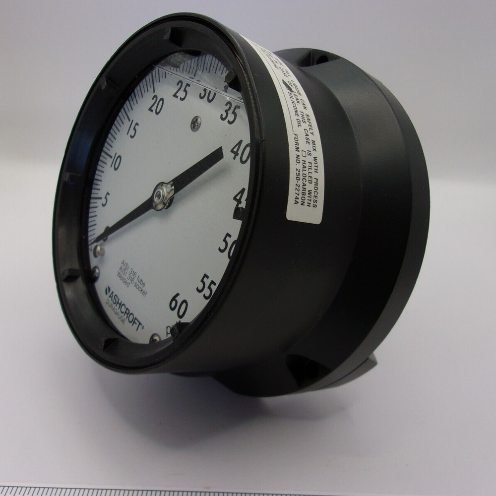 Ashcroft 45 1379 SSL 02B 60# DURAGAUGE SOLID FRONT, PRESSURE GAUGE, 1018A