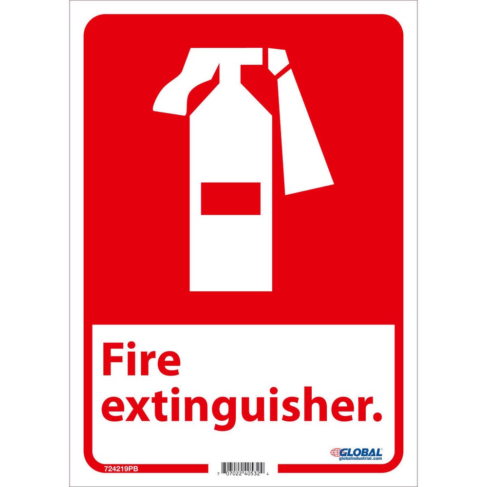 Fire Extinguisher Sign 14x10 Pressure Sensitive Vinyl