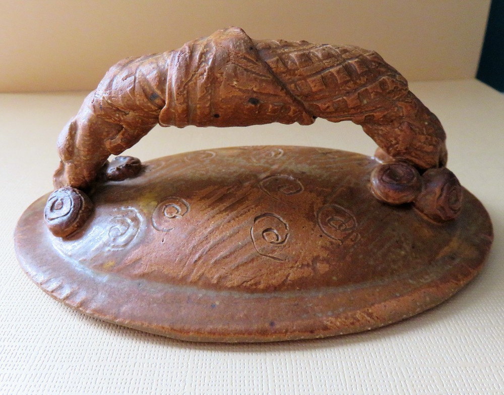 Artisan Crafted Earthenware Cookie / Storage Jar Handbag / Purse by Dudley
