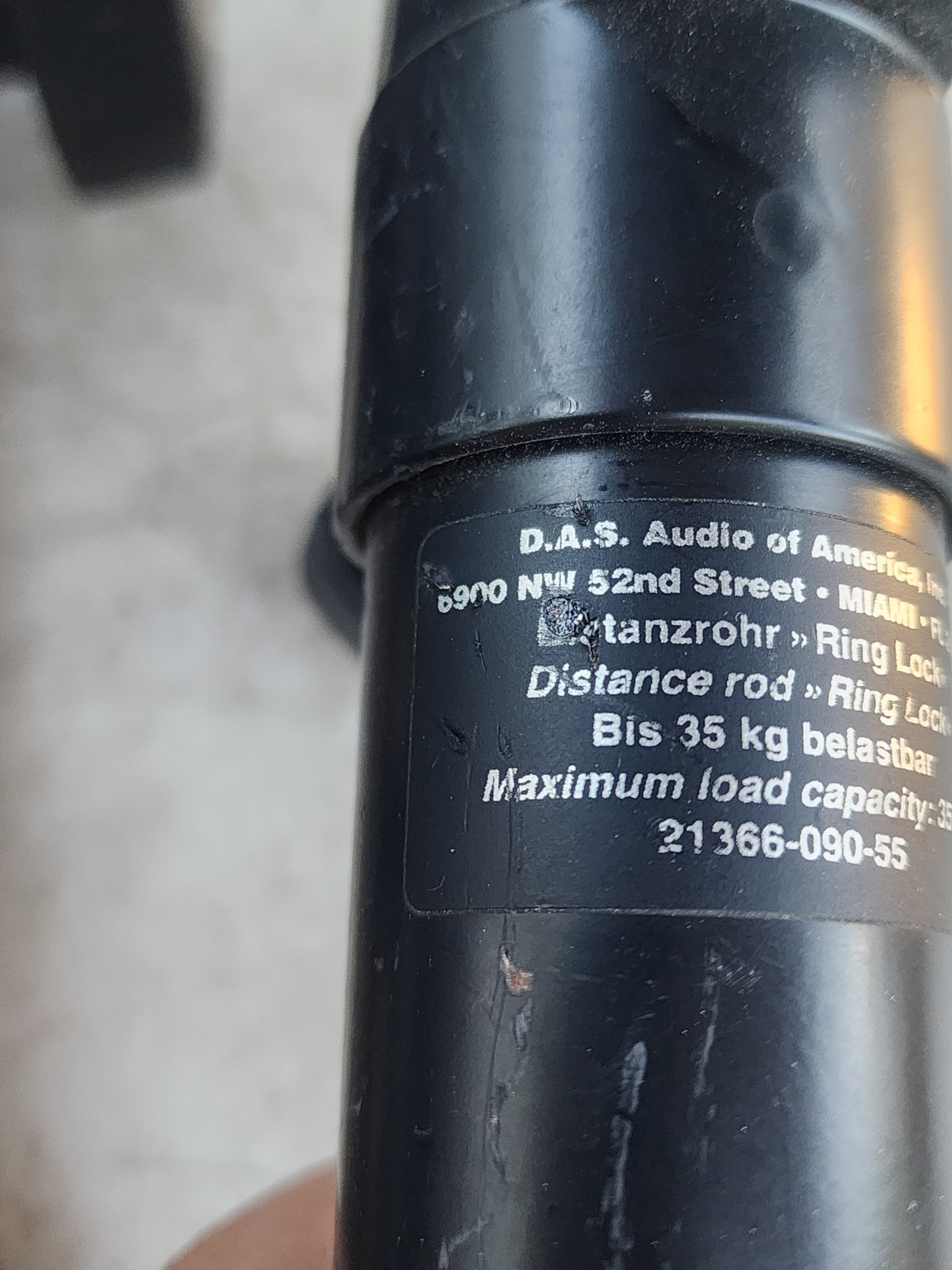 2-DAS DAS-TSP-1 Branded Telescoping Steel Ring Lock Subwoofer Speaker Poles Used