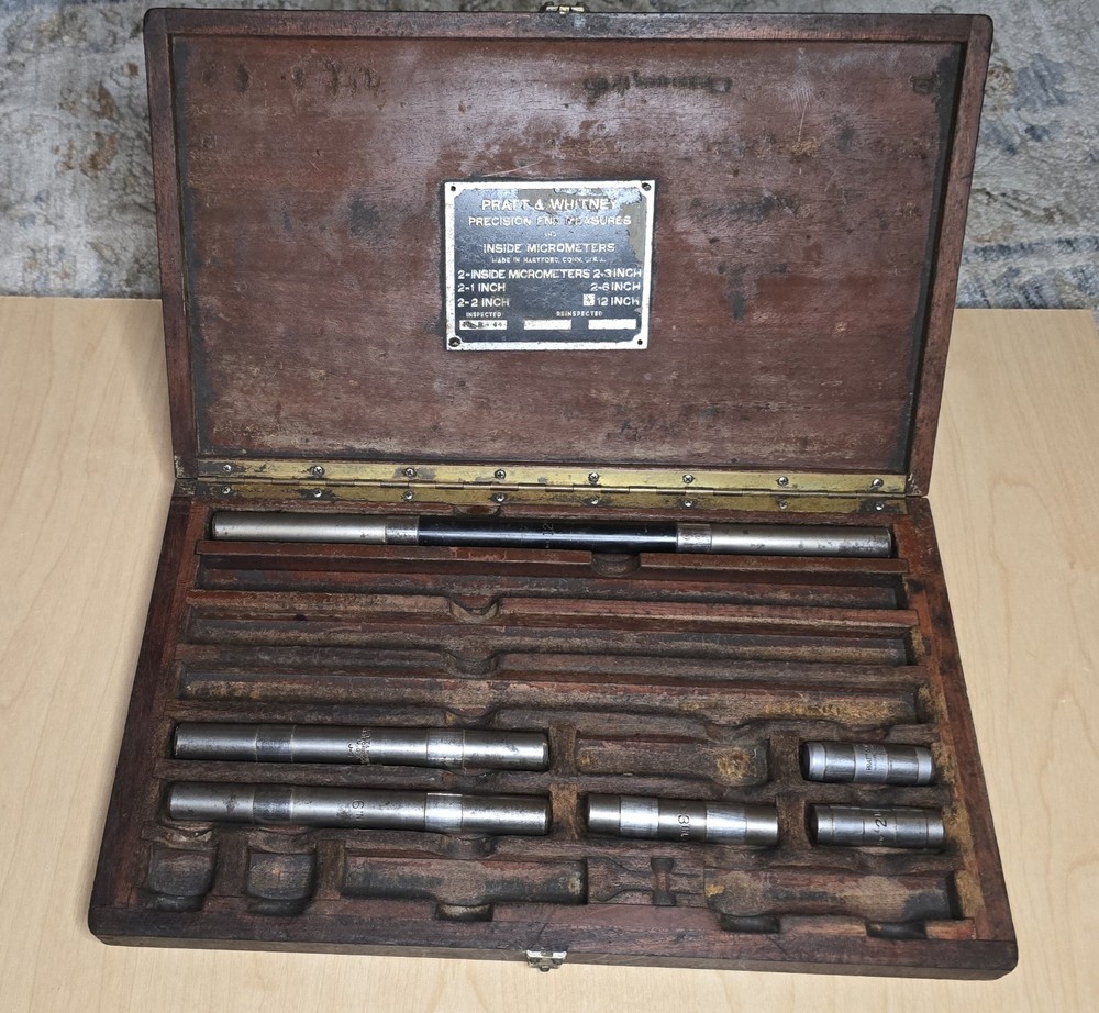 PRATT & WHITNEY PRECISION END MEASURES INSIDE MICROMETER GAGE STANDARDS SET