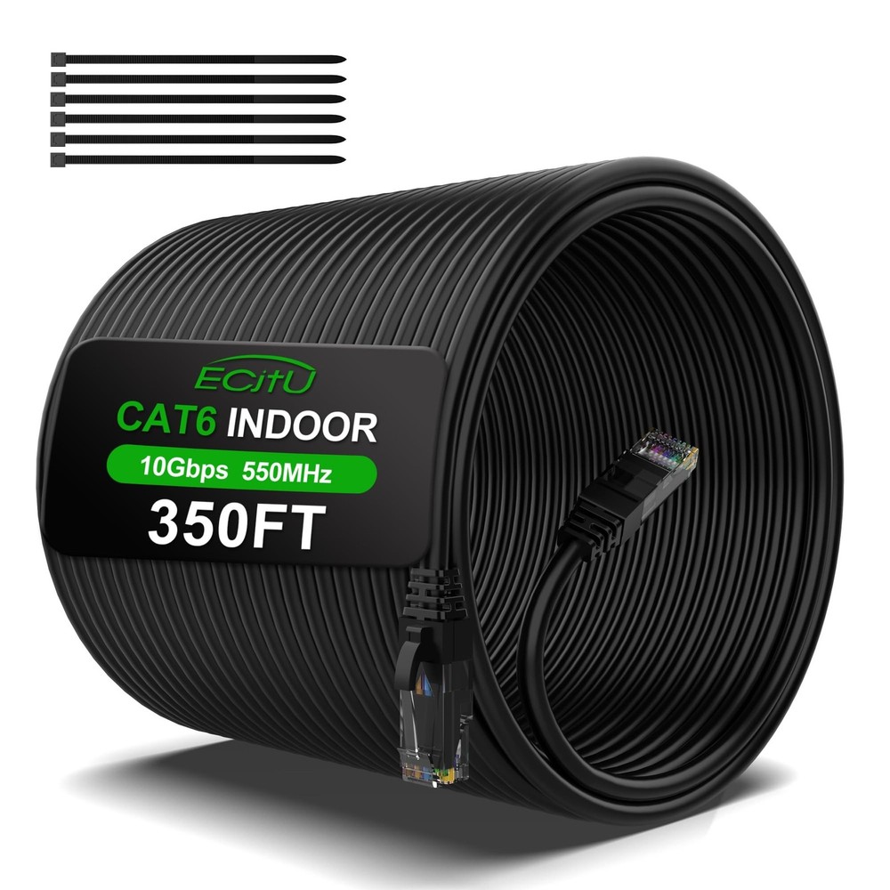 350FT Cat6 Ethernet Cable, Cat 6 Patch Cable, Cat6 Internet Cable, UTP Networ...