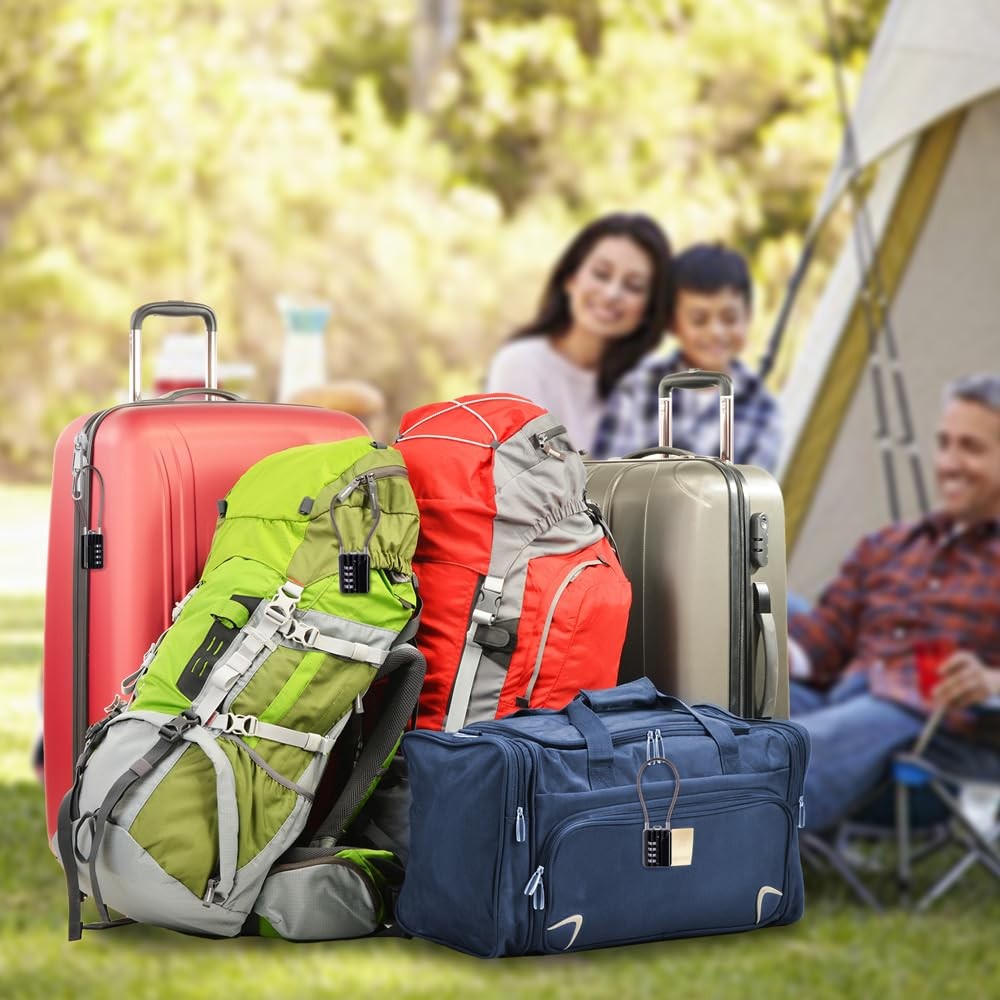 SEPOX® Compact Resettable 4-Digit Combination Padlock 30mm Cable Lock for Suitca