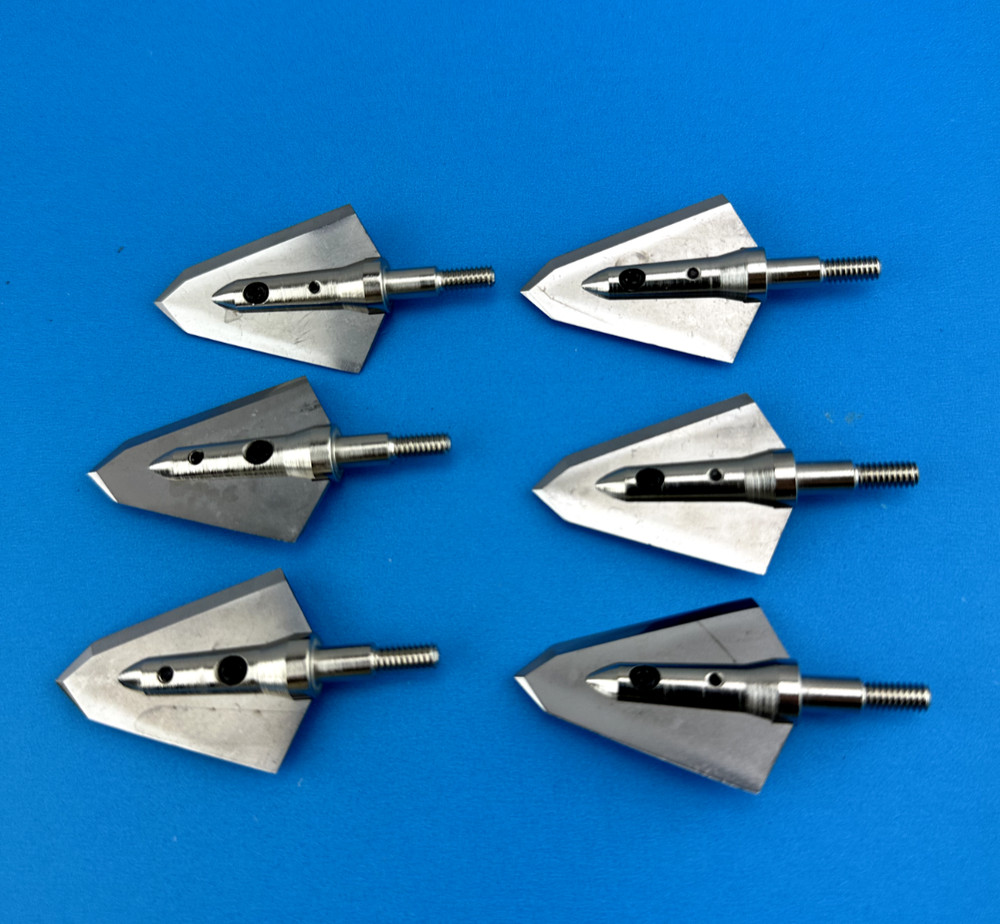 6 qty 200 grain solid Fixed Single Bevel Traditional Hunting SHARP Broadheads