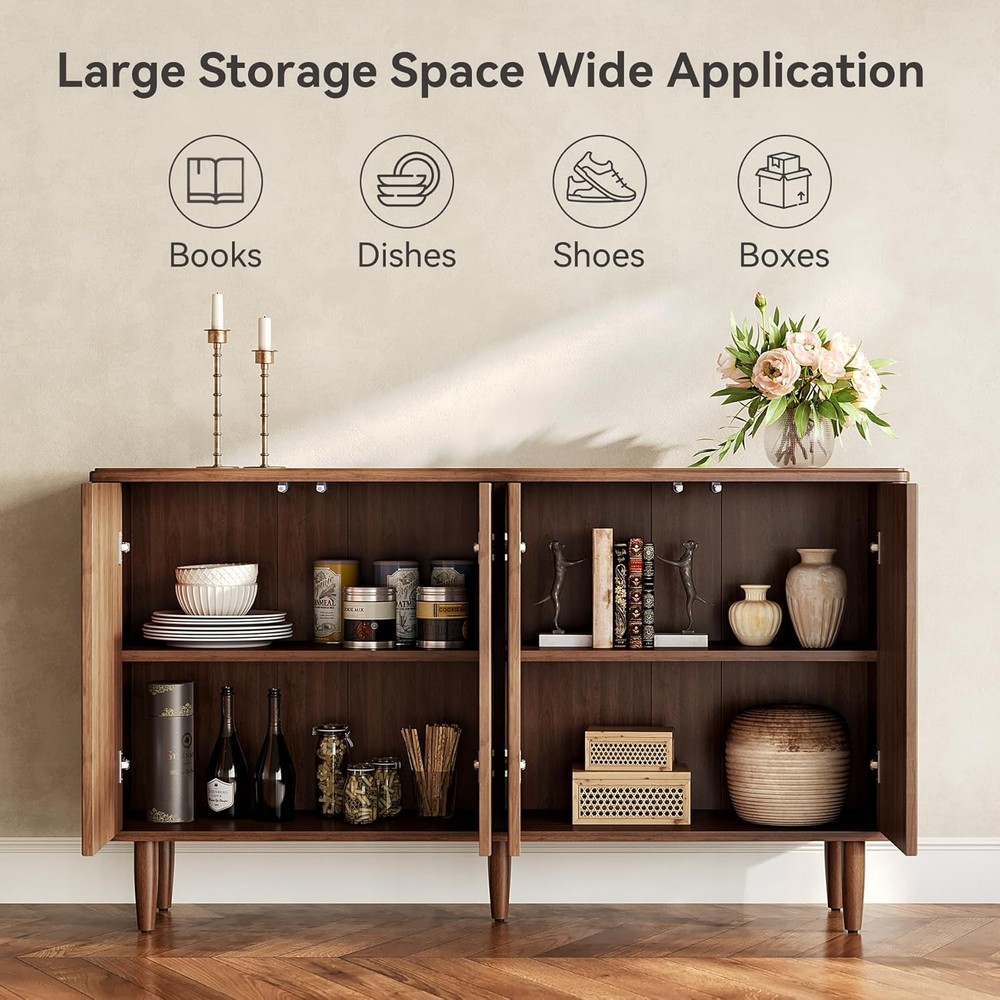 59-Inch Buffet Cabinet Sideboard with Storage, Modern Sideboard Buffet Table