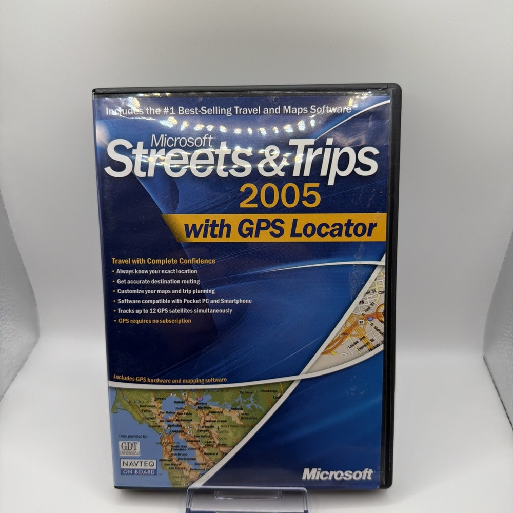 Microsoft Streets & Trips 2005 CD Software 2 Discs & Booklet Travel Map Software