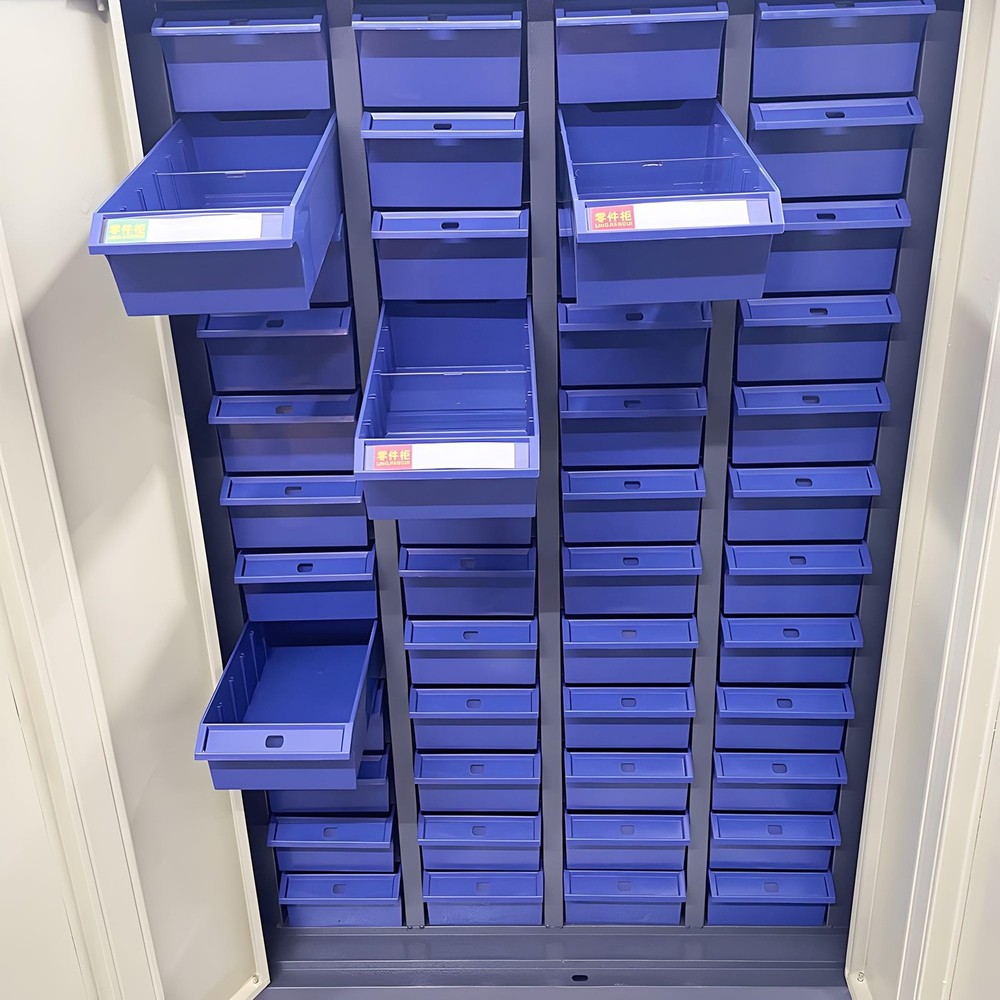 48 Drawer Lockable Storage Cabinet for Metals Samples Electronic Elements Blue