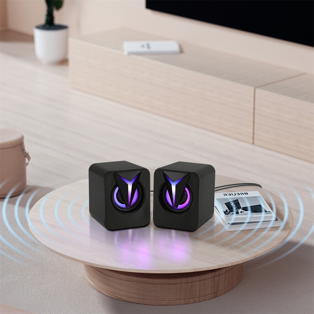 RGB LED Active Mini Computer Speakers USB Powered Stereo for PC Laptop Mac