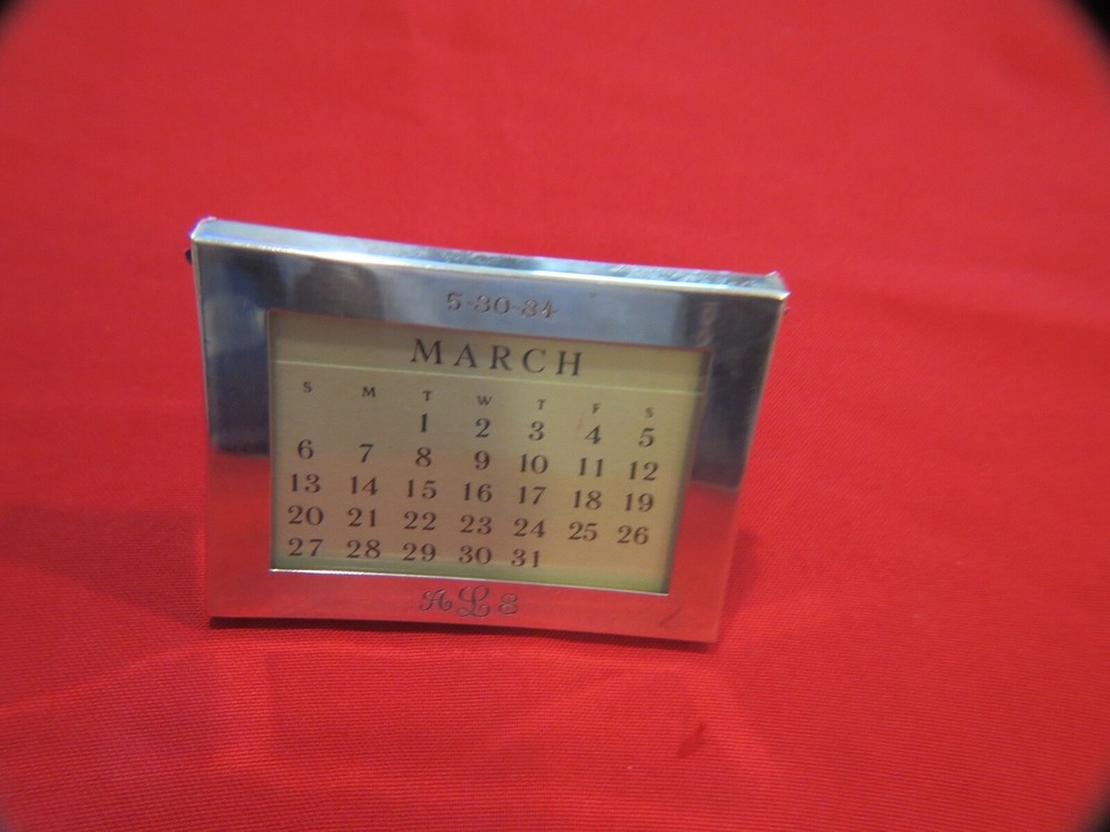 TIFFANY & CO MAKERS STERLING SILVER CALENDAR MONOGRAMS
