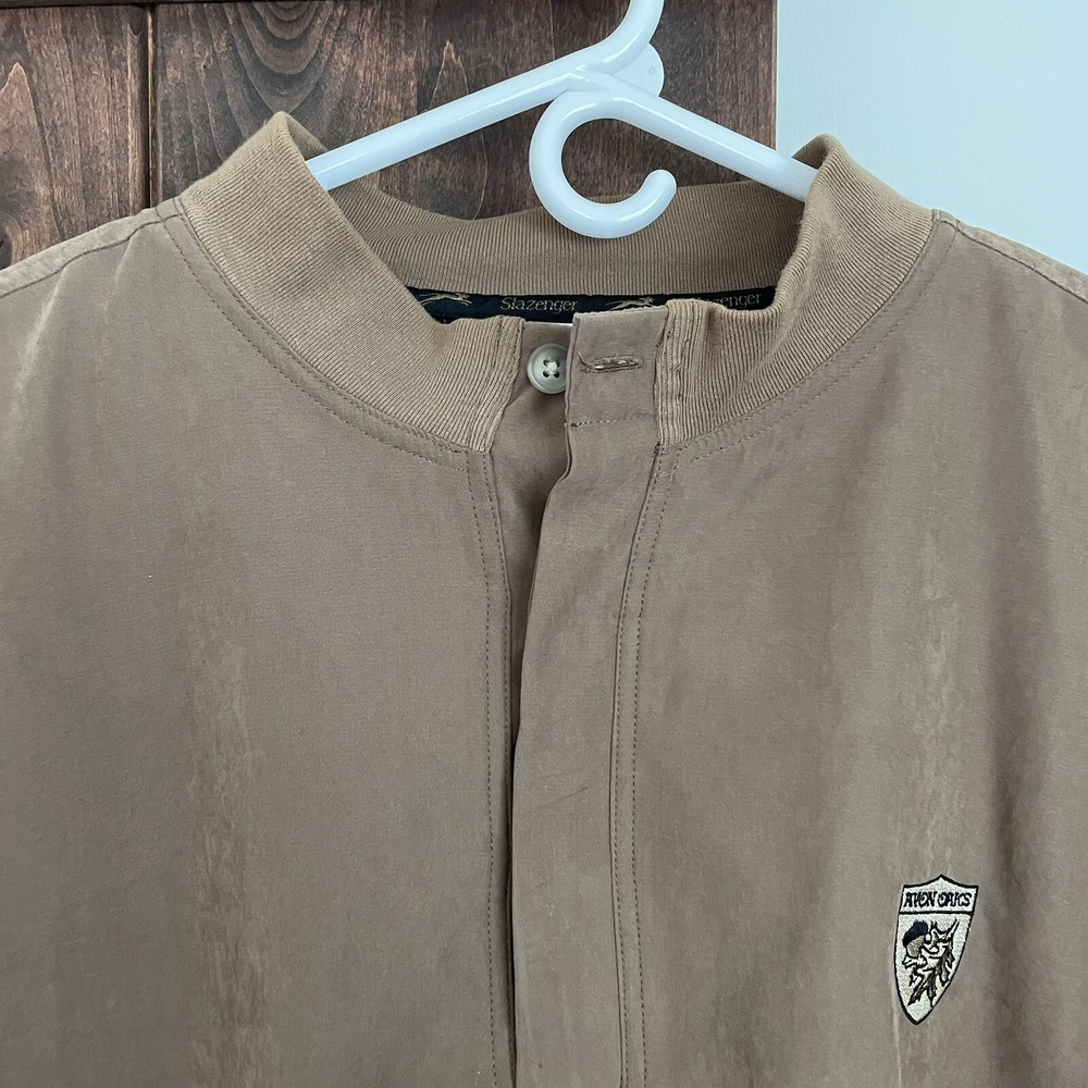 Slazenger Golf Jacket Men’s XL Brown Avon Oaks Invitational Pullover Button Wind