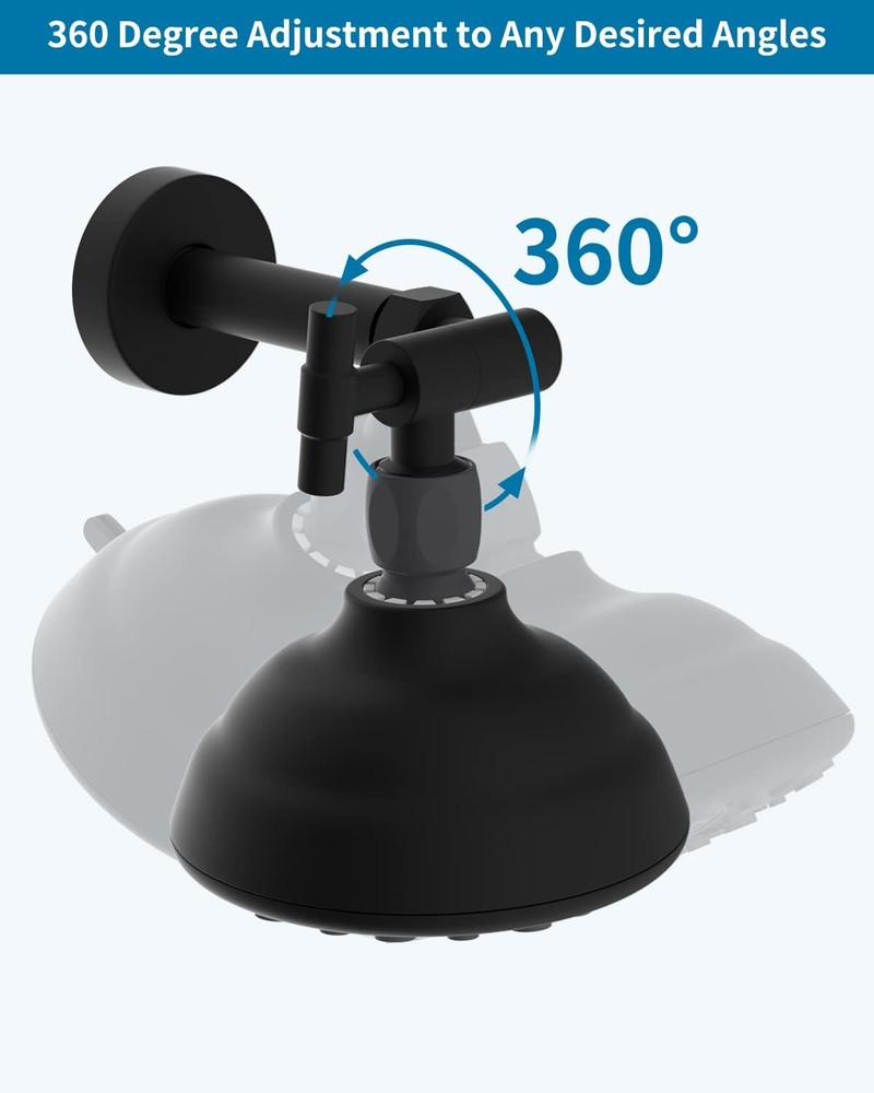 Adjustable Swivel Rain Shower Head Adapter, Shower Arm Extension for Fixed