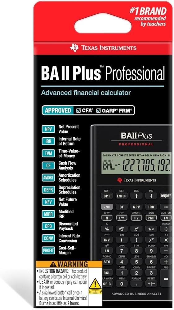 Efficient BA II Plus Calculator with Automatic Power Down Feature for Durability