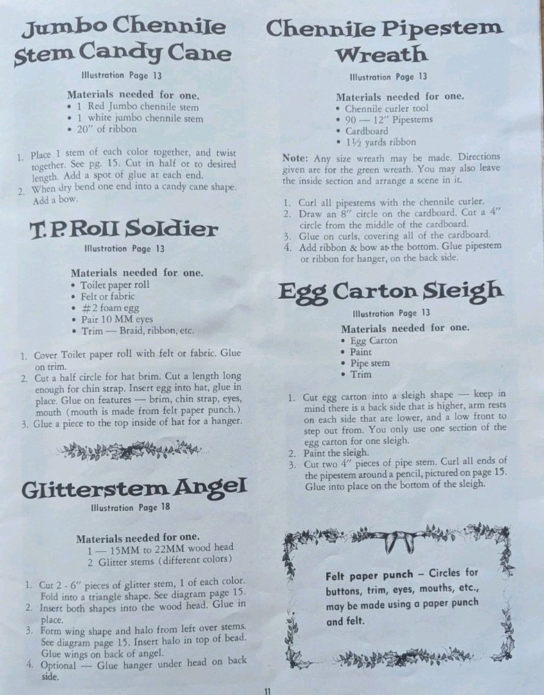 1977 "Make Yours A Crafty Christmas" 25 Projects Complete Instructions