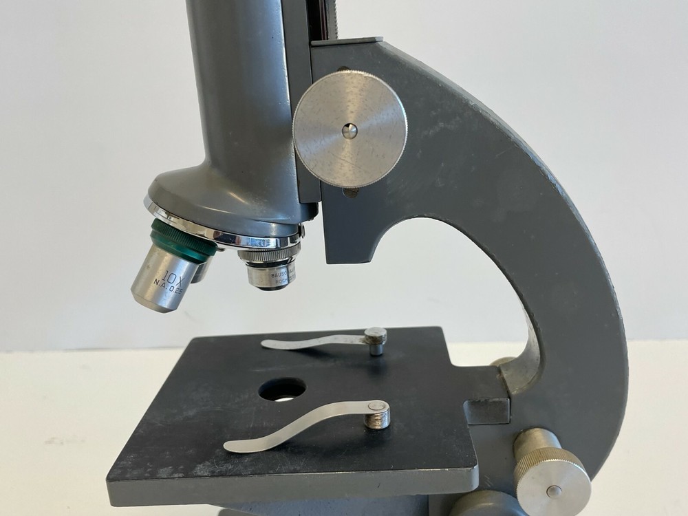 Vintage Bausch & Lomb B&L Microscope with Objectvies