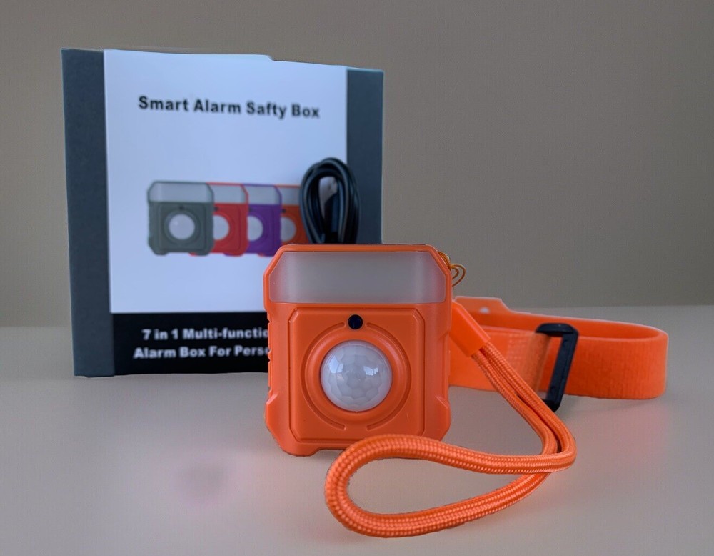 Smart Alarm Safety Box 7 in 1 Multi-function - Orange - Personal Safety Device