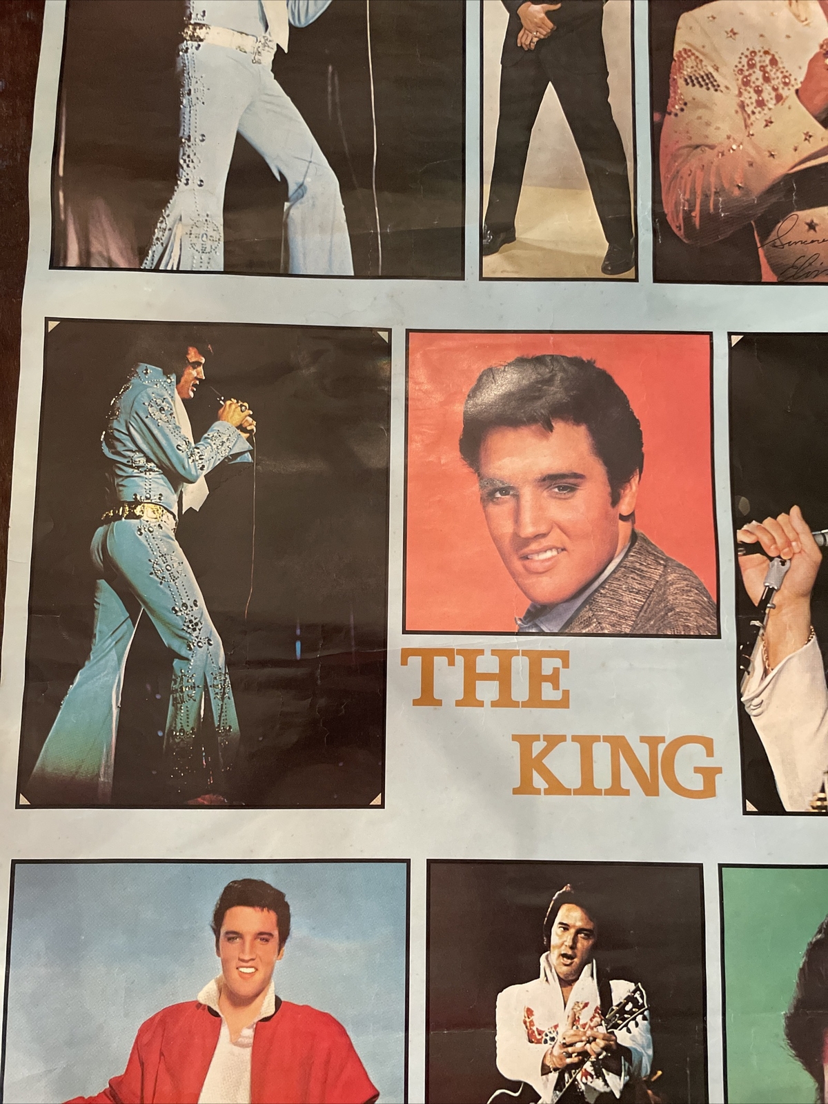 Vintage Elvis Presley The King Collage Poster Sun Poster Inc 35” X 23”