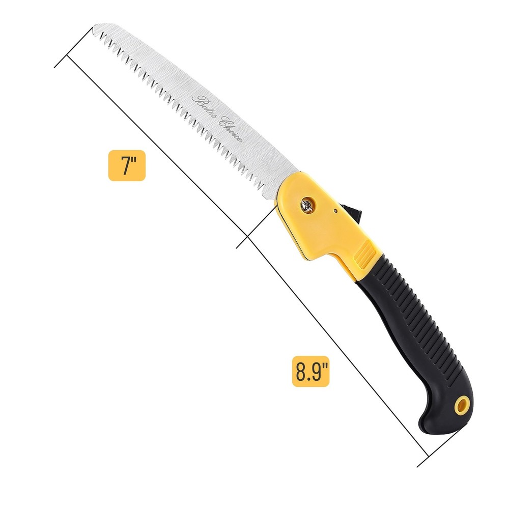 Bates 7-Inch Foldable Camp & Tree Saw Yellow