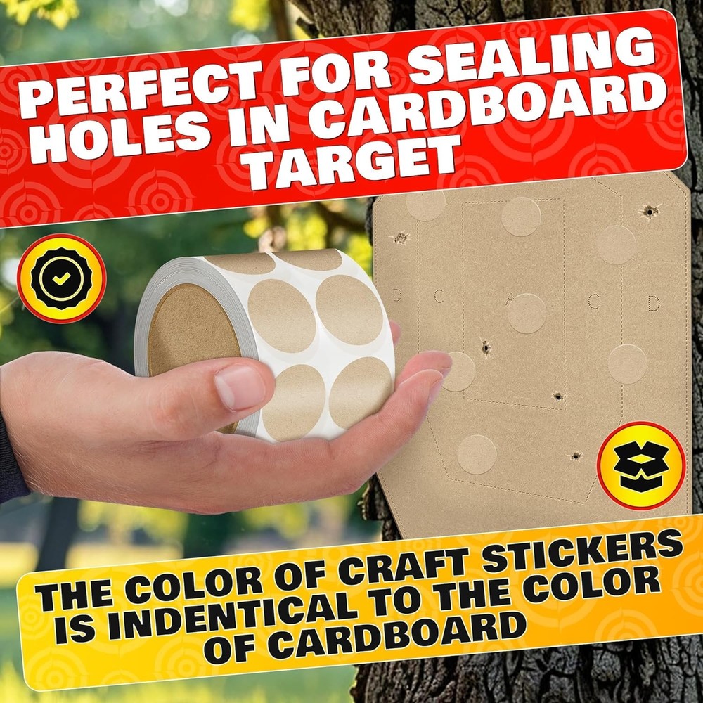 1000 Pcs Target Pasters – 1" IDPA Сardboard Target Stickers – Solid Construct...